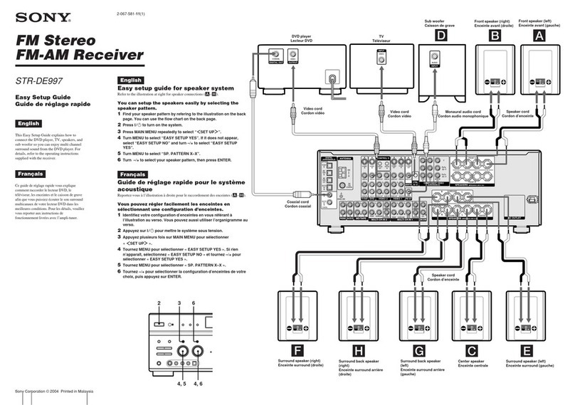 Sony STR-DE997 - Fm Stereo/fm-am Receiver Quick start guide