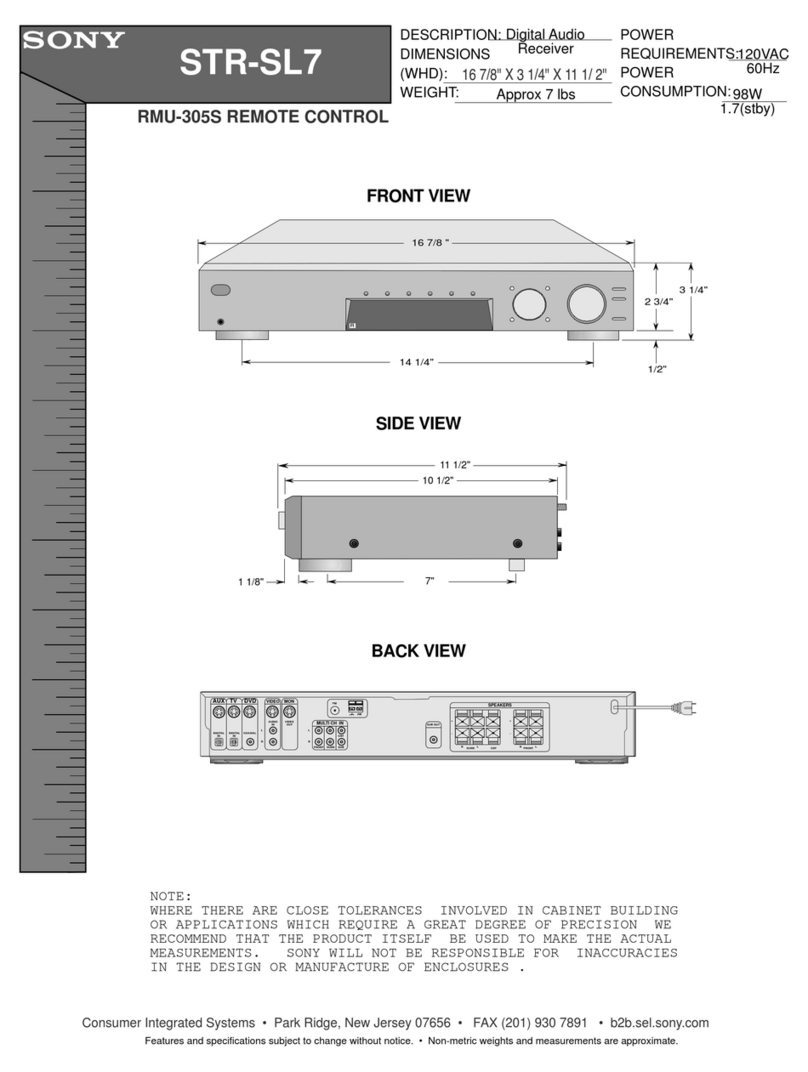 Sony STR-SL7 - Fm Stereo/fm-am Receiver User guide