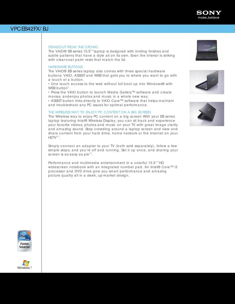 Sony VAIO VPCEB42FX User manual