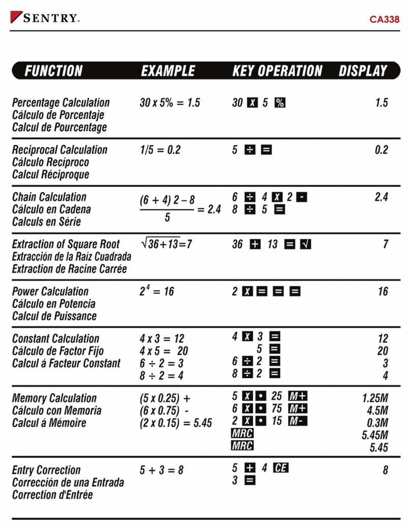 Sentry CA338 User manual