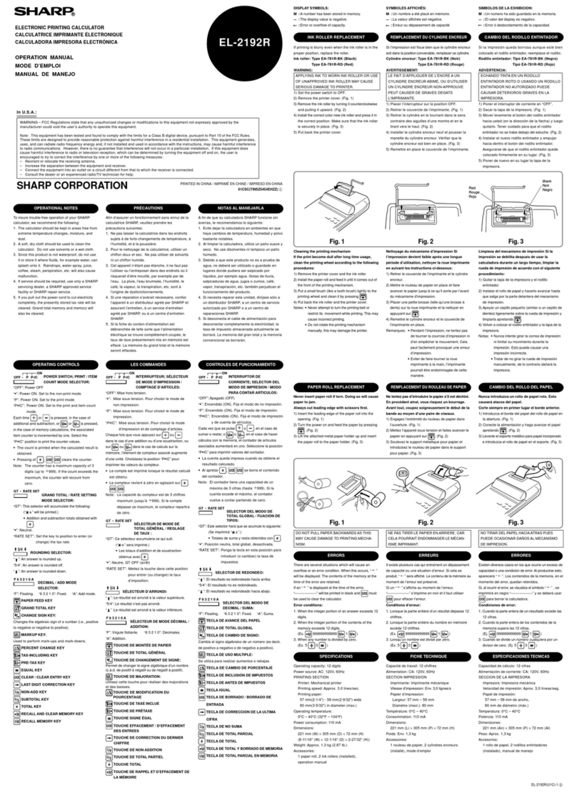 Sharp EL-2192R User manual
