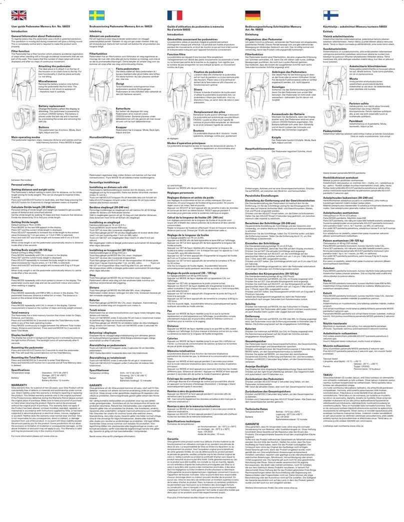 Silva Pedometer Alarm User manual