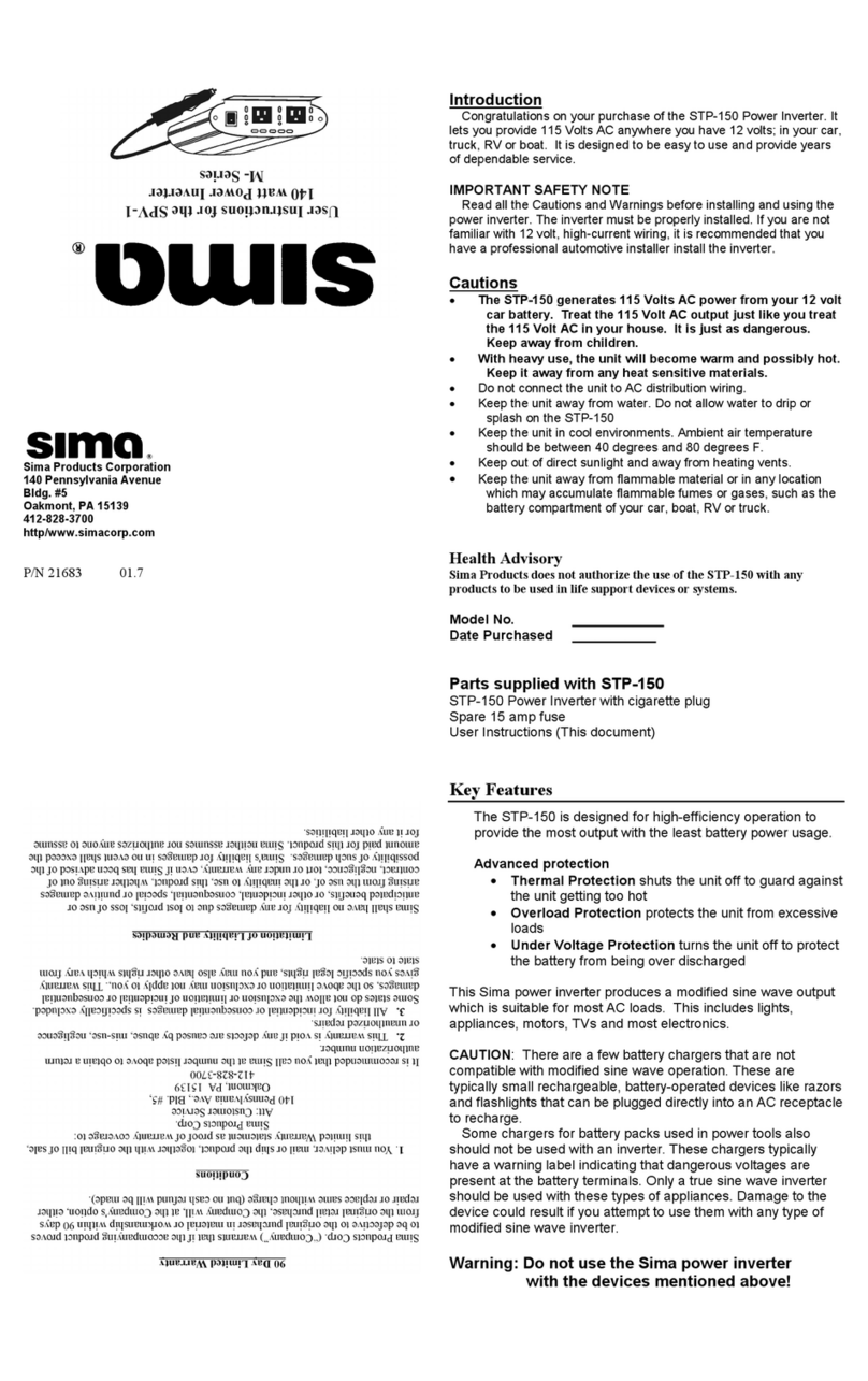 Sima SPV-1 User manual