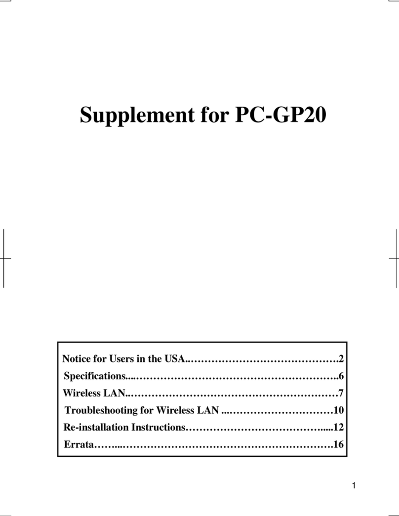Sharp Actius PC-GP20 Operating instructions