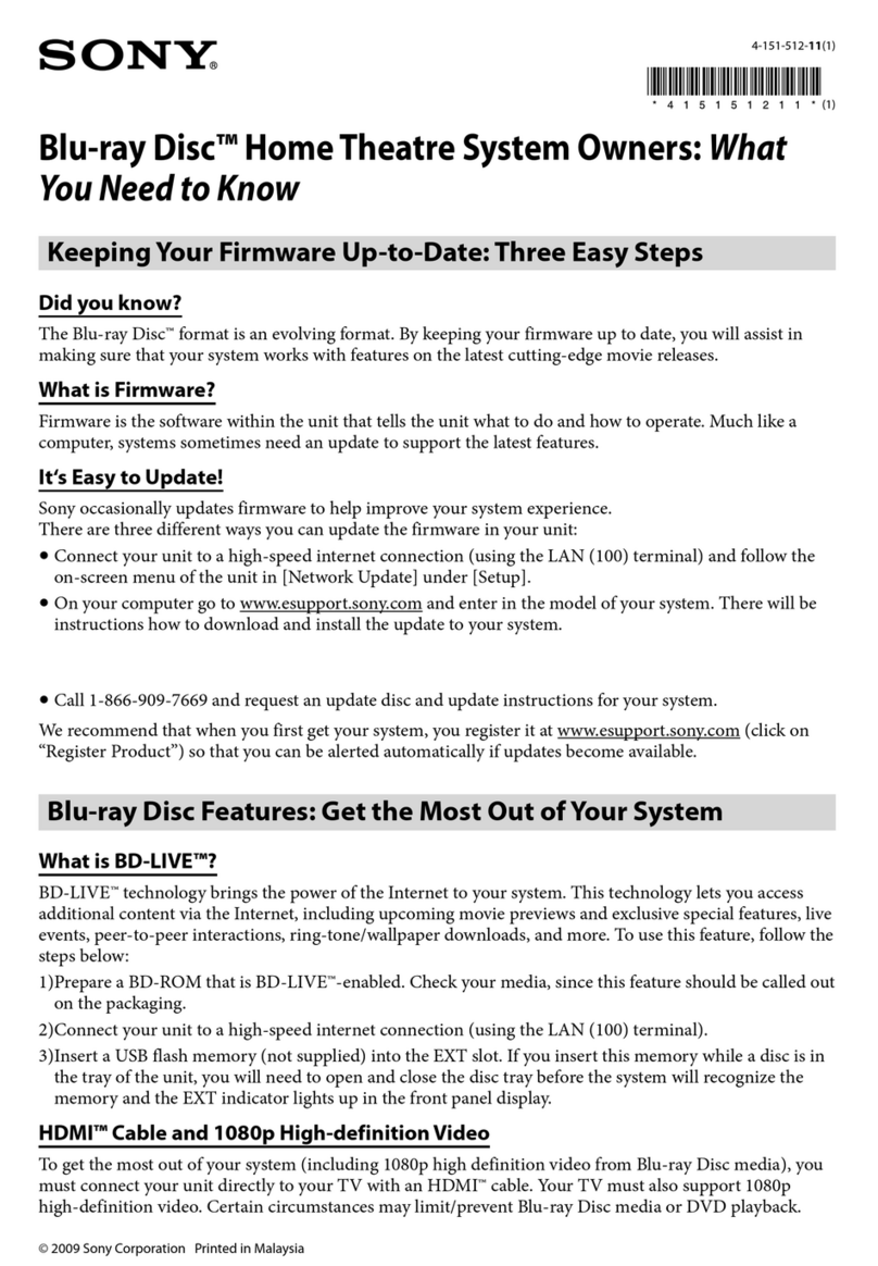 Sony BDV-E500W Mounting instructions