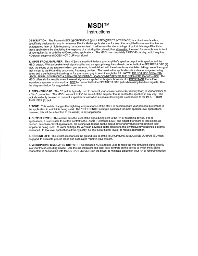 Peavey MSDI User manual