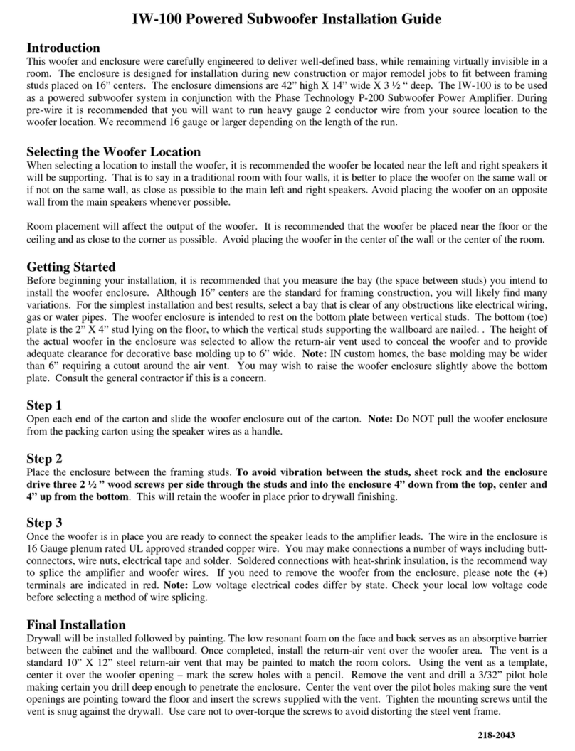 Phase Technologies IW-100 User manual