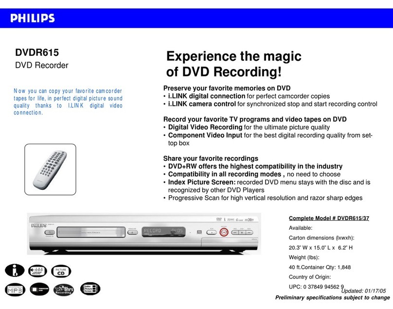 Philips DVDR615 User manual