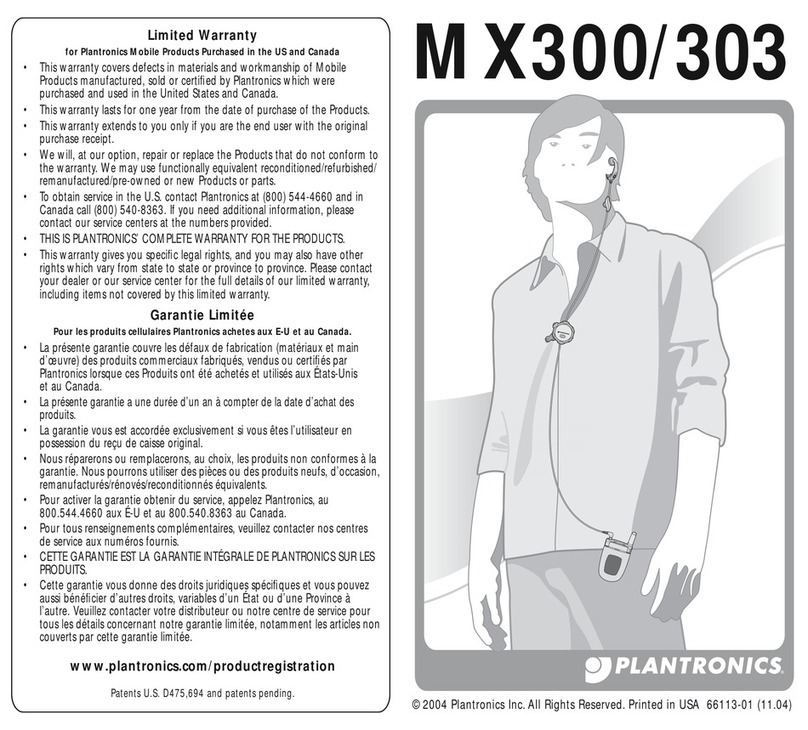Plantronics MX300 User manual