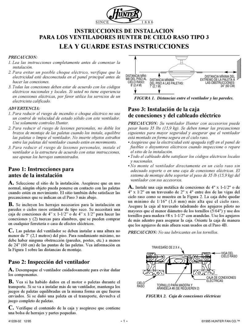 Hunter 25866 User manual