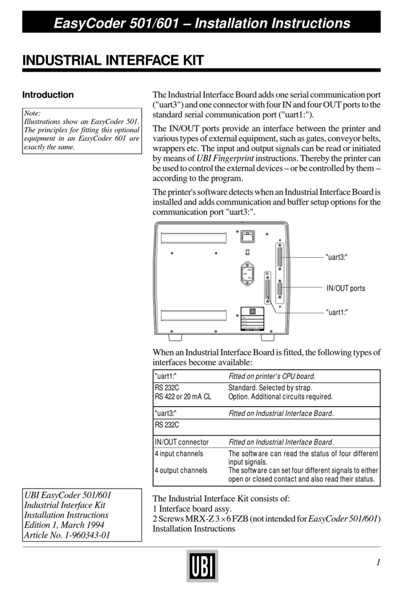 UBI EasyCoder 501 SA User manual