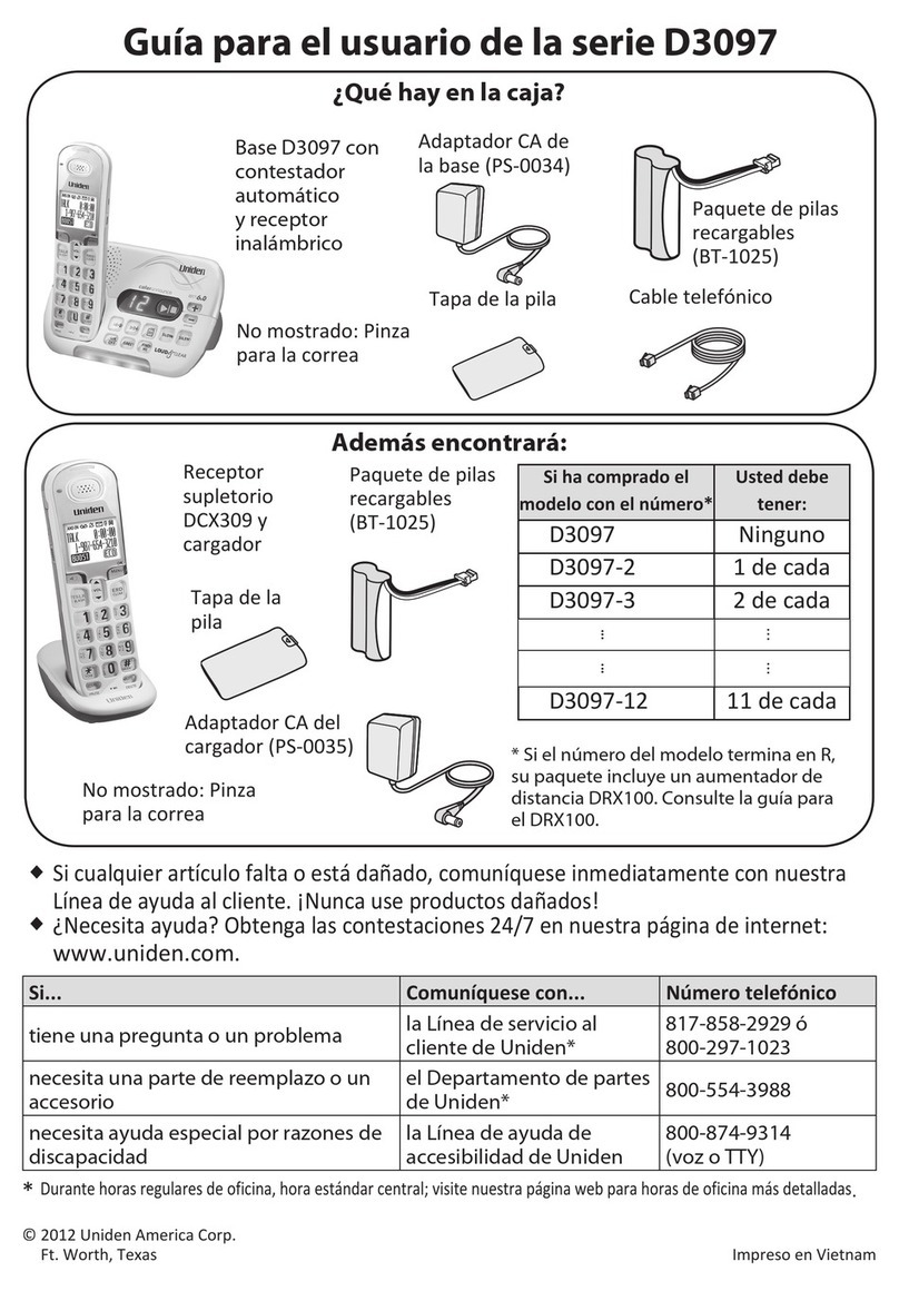 Uniden D3097 Series User manual