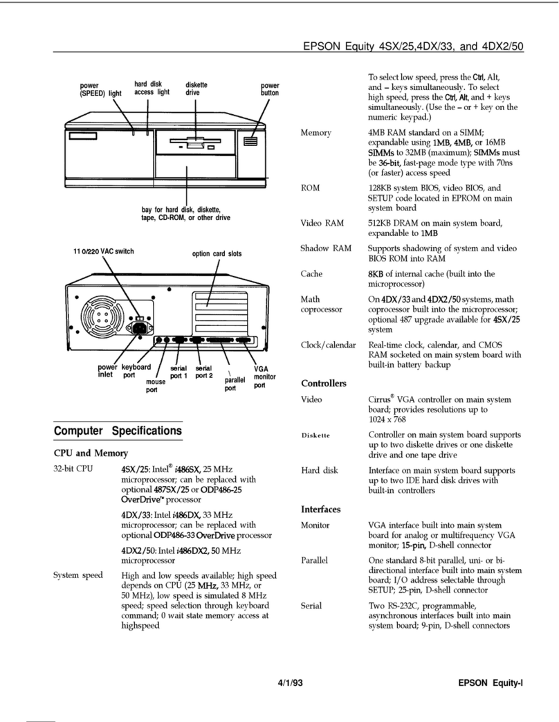 Epson Equity 4 Installation and operation manual