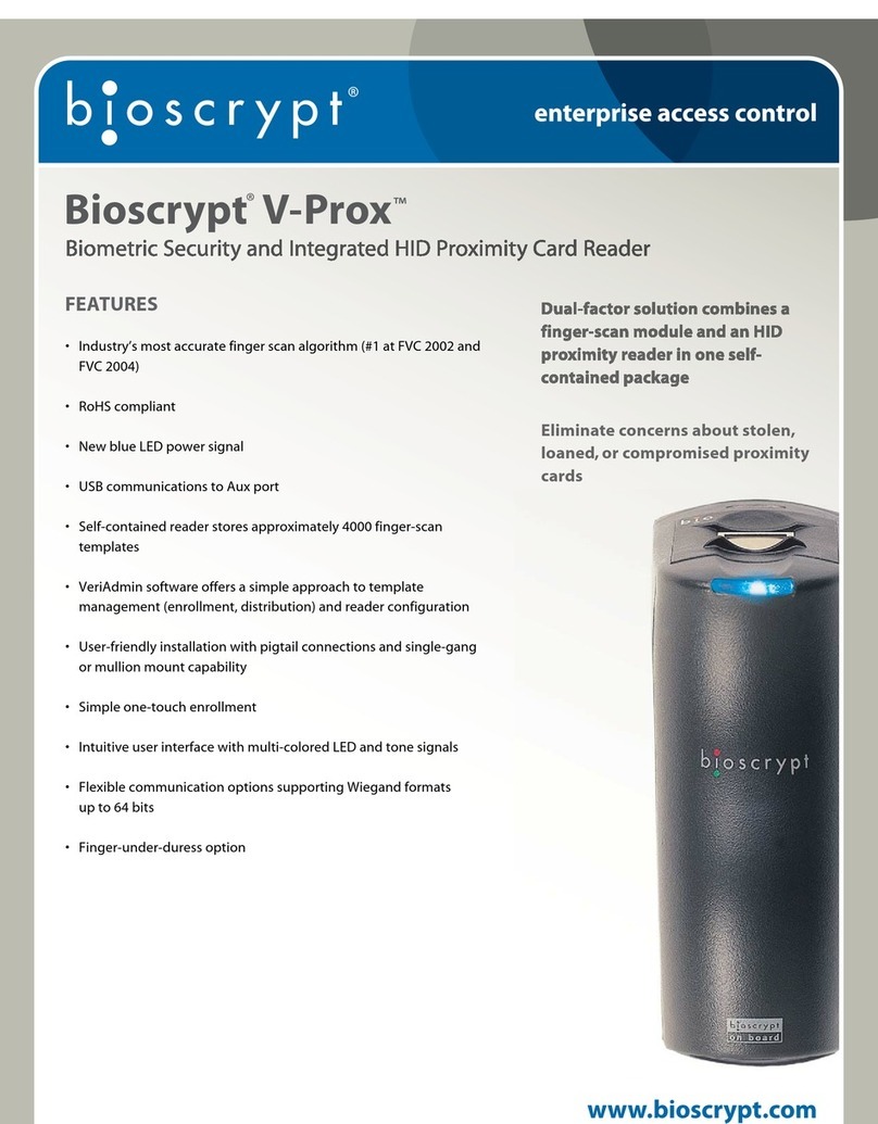 bioscrypt V-Prox User manual