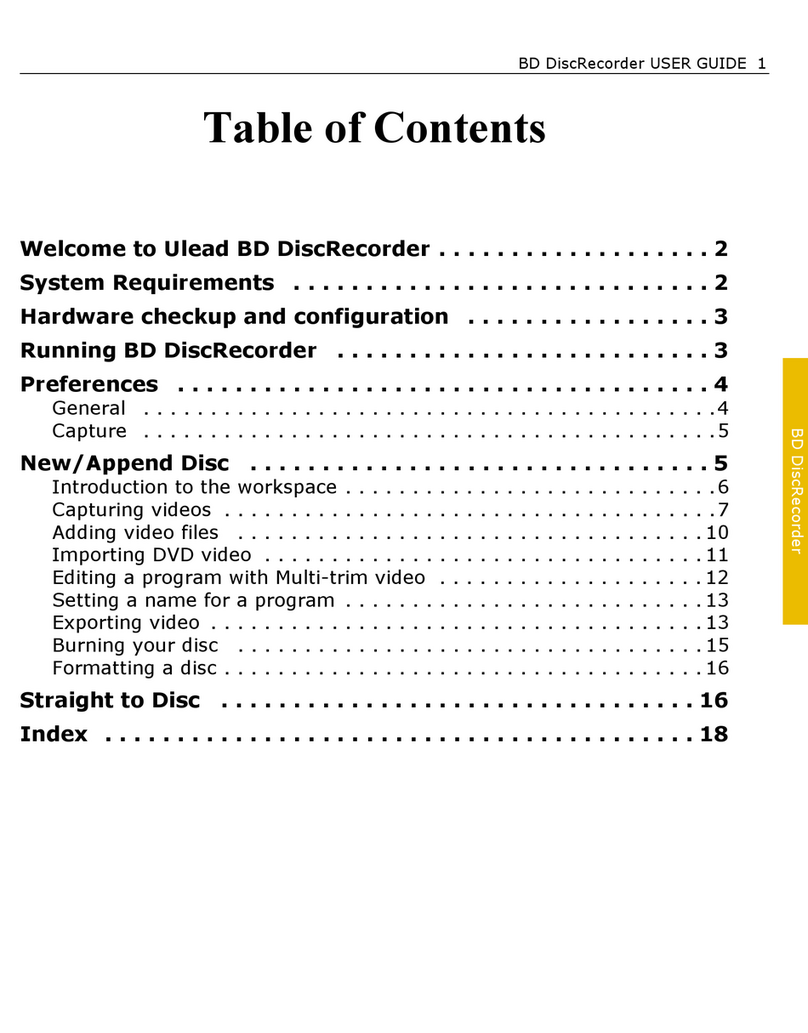Ulead BD DISCRECORDER User manual