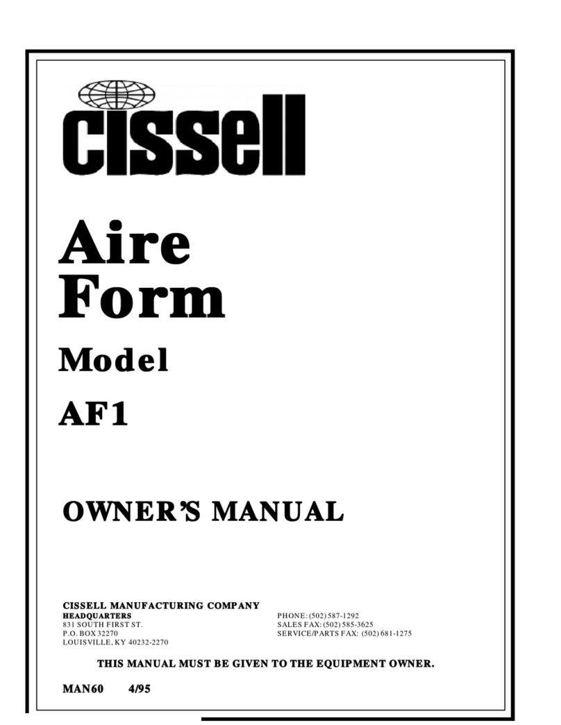 Cissell AF1MAN60 User manual