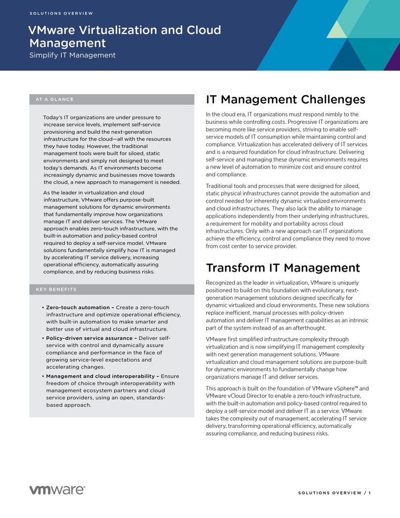 VMware VIRTUALIZATION AND CLOUD MANAGEMENT Installation guide