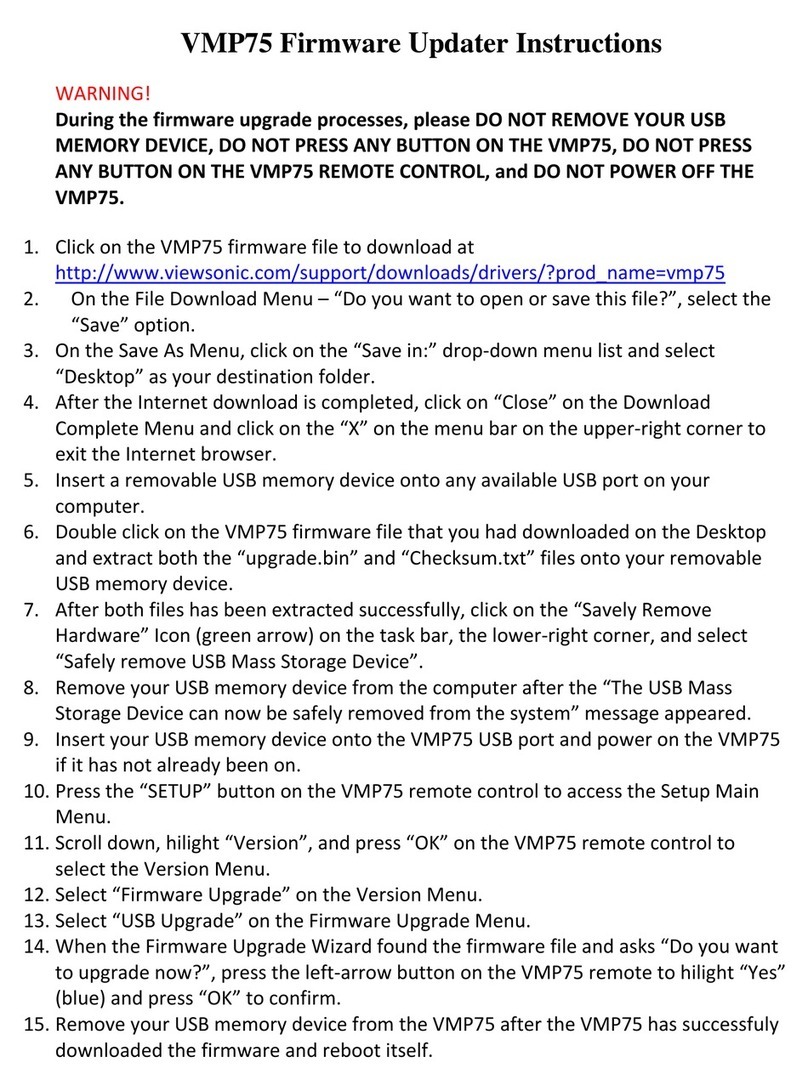 ViewSonic NexTV VMP75 Use and care manual