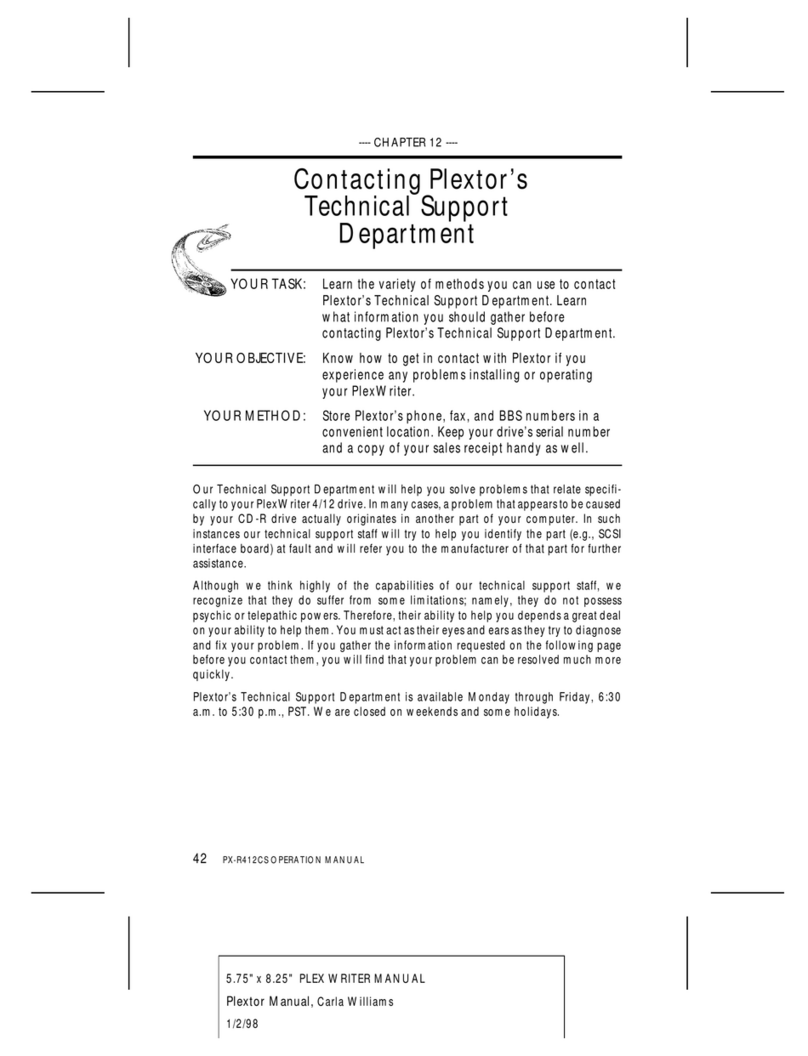 Plextor 412-4 User manual