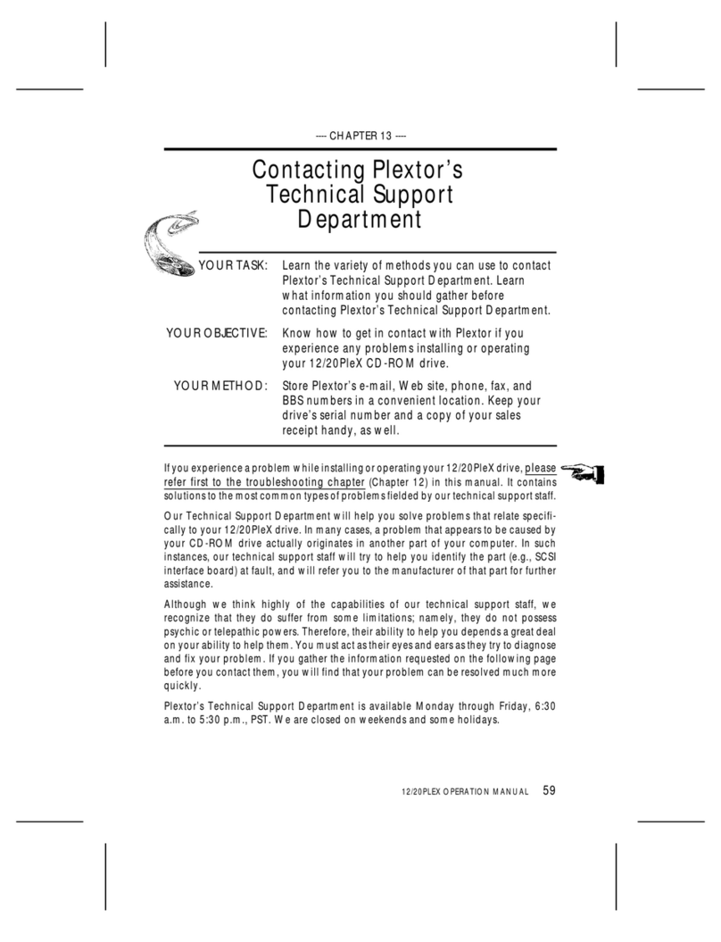 Plextor 12-20D User manual