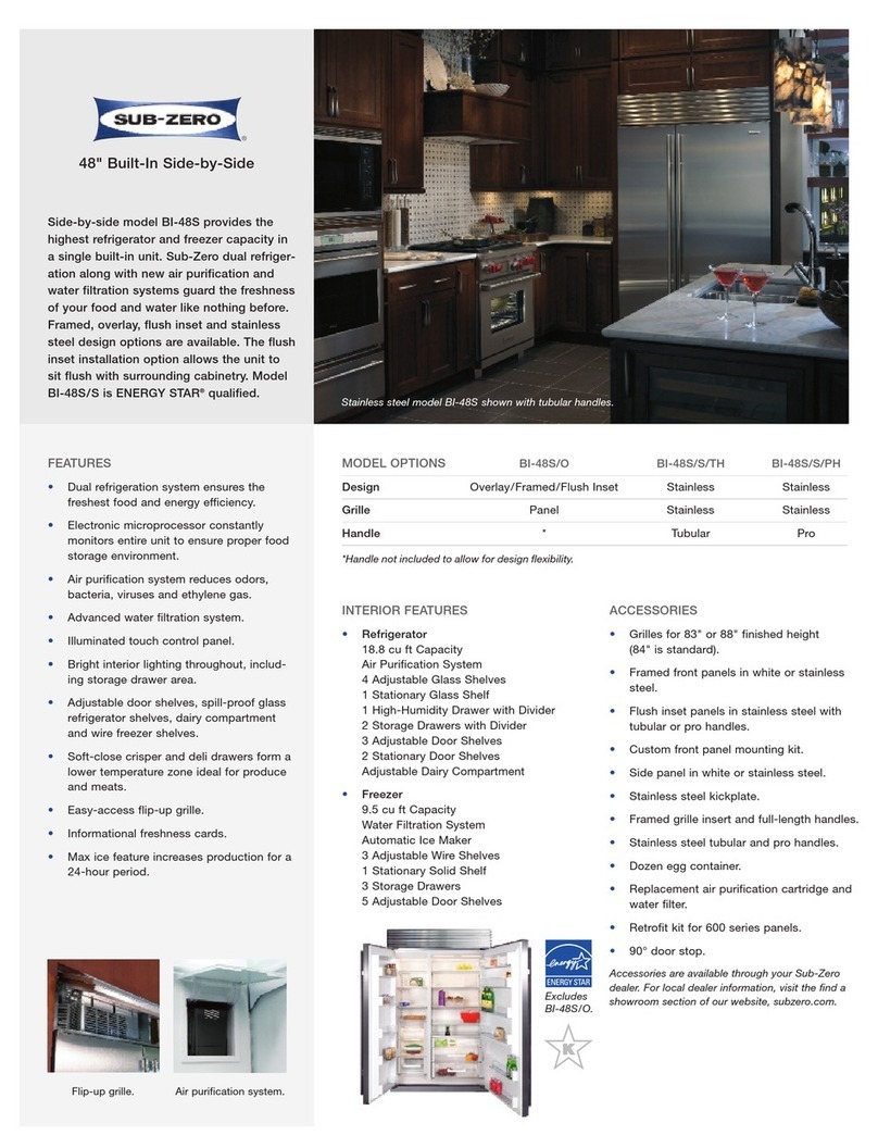 Sub-Zero BI-48S User manual Sub-Zero BI-48S User manual