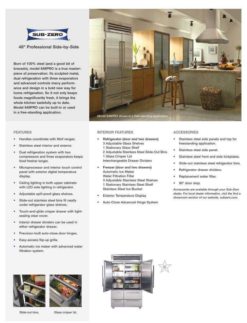 Sub-Zero PRO 48 User manual Sub-Zero PRO 48 User manual