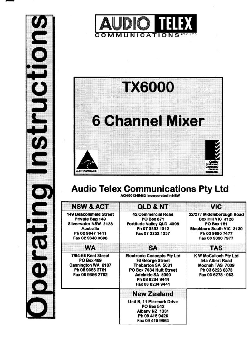 AUDIO TELEX TX6000 User manual