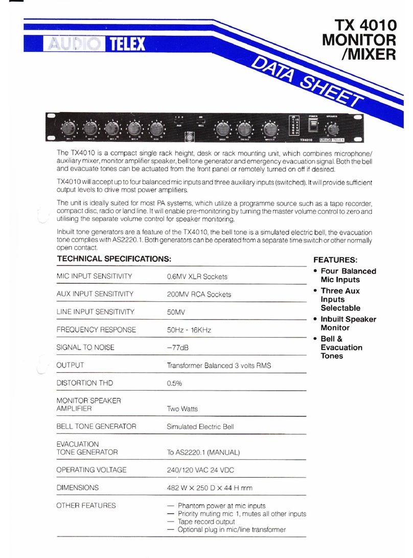 AUDIO TELEX TX4010 User manual