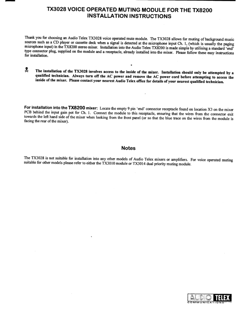 AUDIO TELEX TX3028 User manual