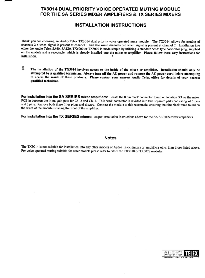 AUDIO TELEX TX3014 User manual