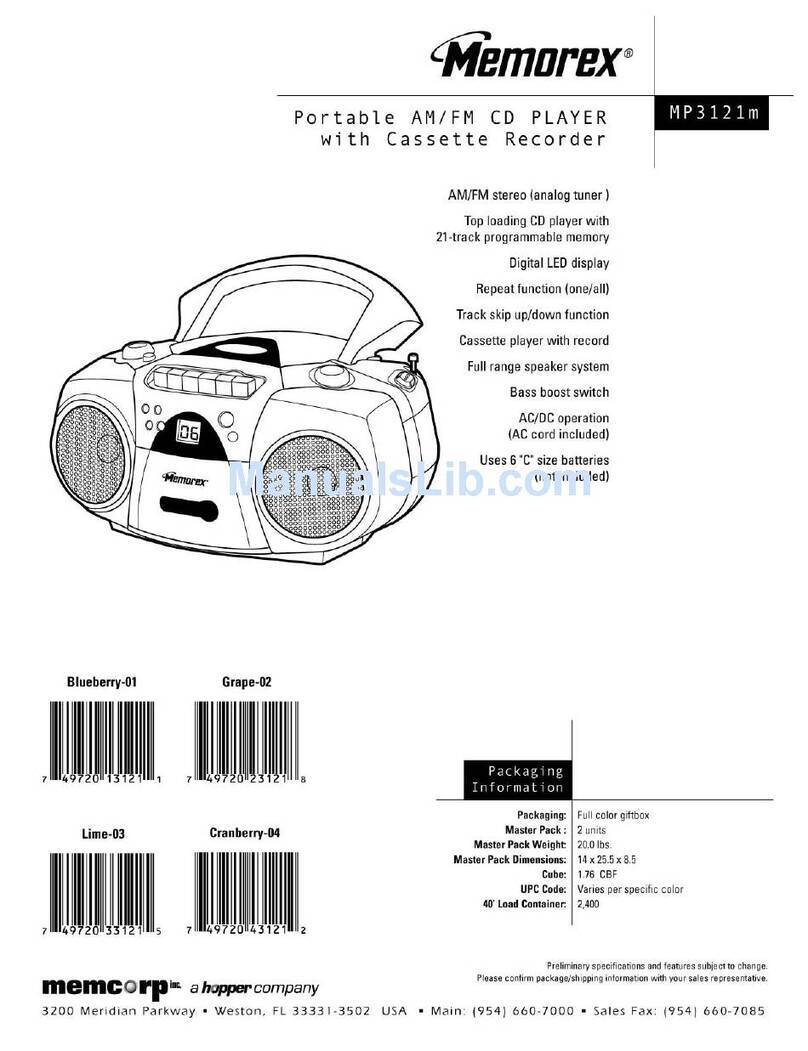 Memorex MP-3121 User manual