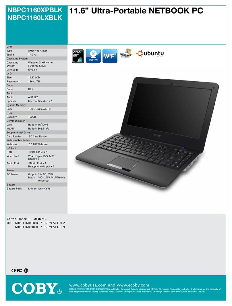 Coby NBPC1160 User manual