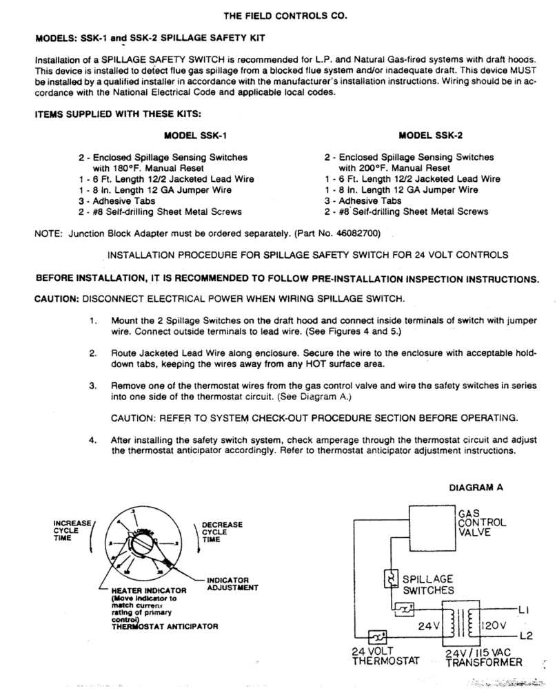 Field Controls 46112100 User manual