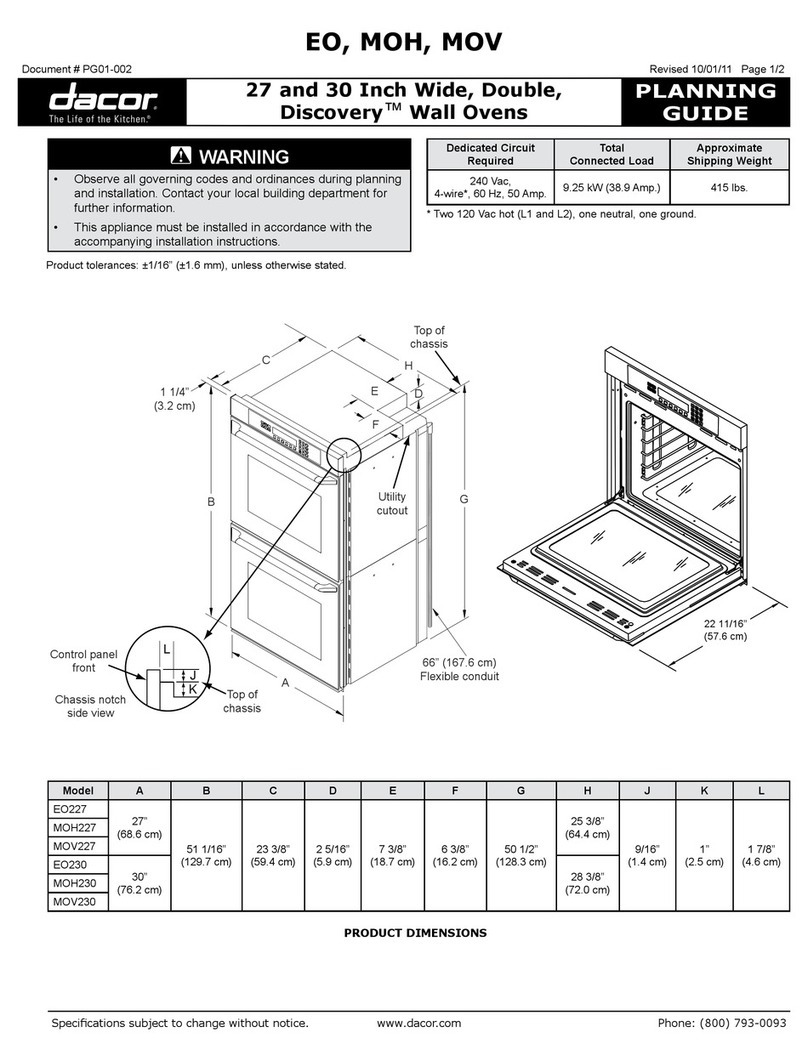 Dacor Discovery EO227 Technical manual
