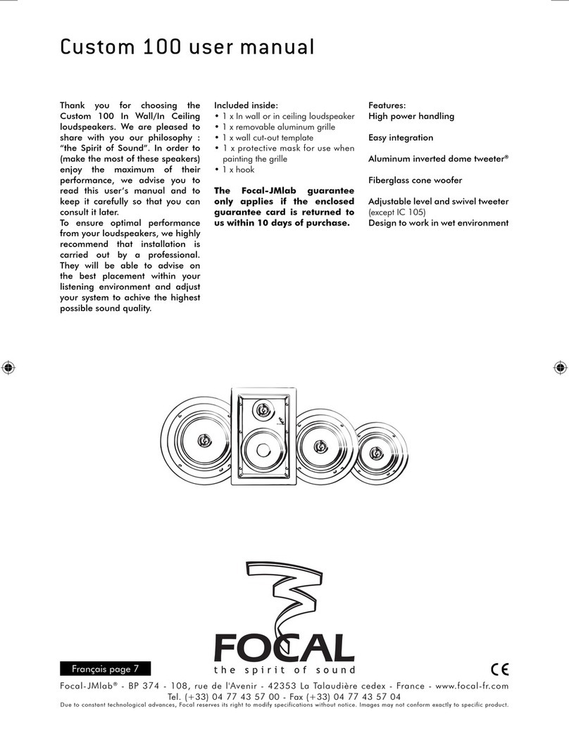 Focal CUSTOM 100 User manual