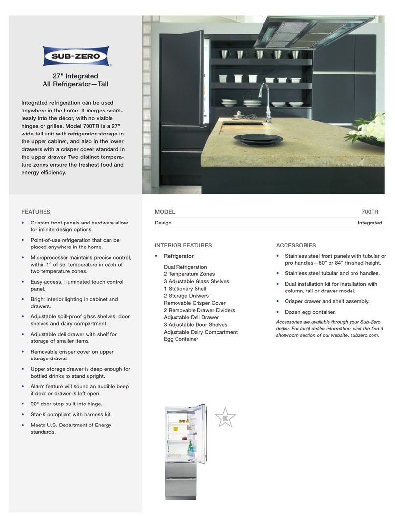 Sub-Zero 700TR User manual