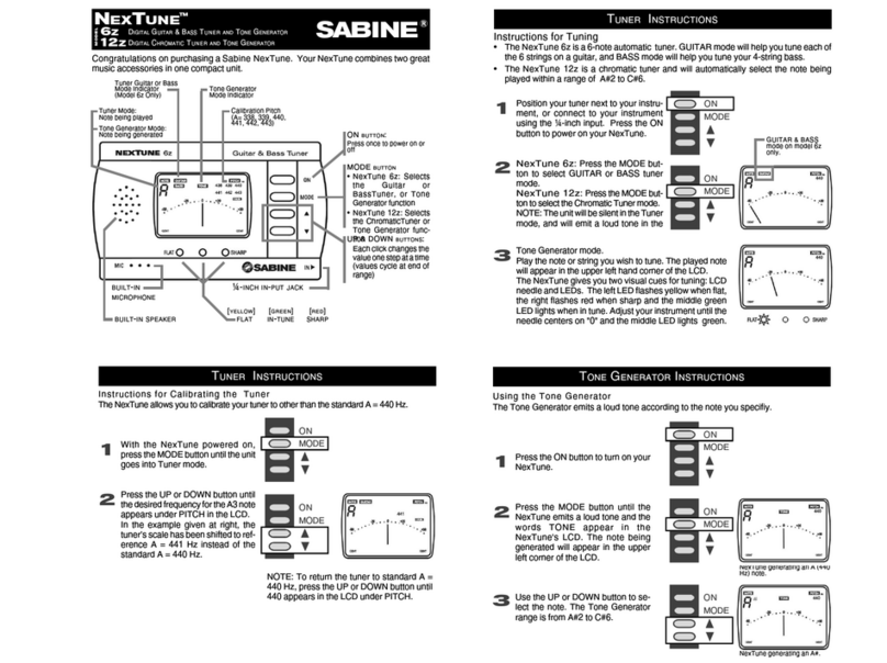 SABINE NEXTUNE User manual