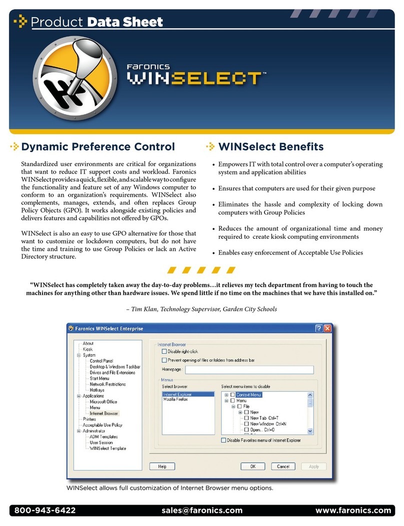 FARONICS WIN SELECT Operational manual