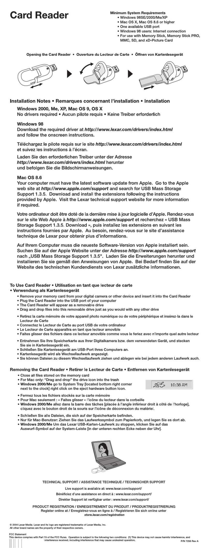 Lexar CARD READER User manual Lexar CARD READER User manual