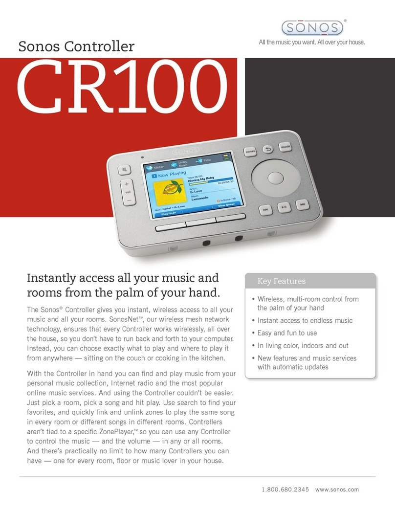 Sonos ZONEPLAYER 100 User manual