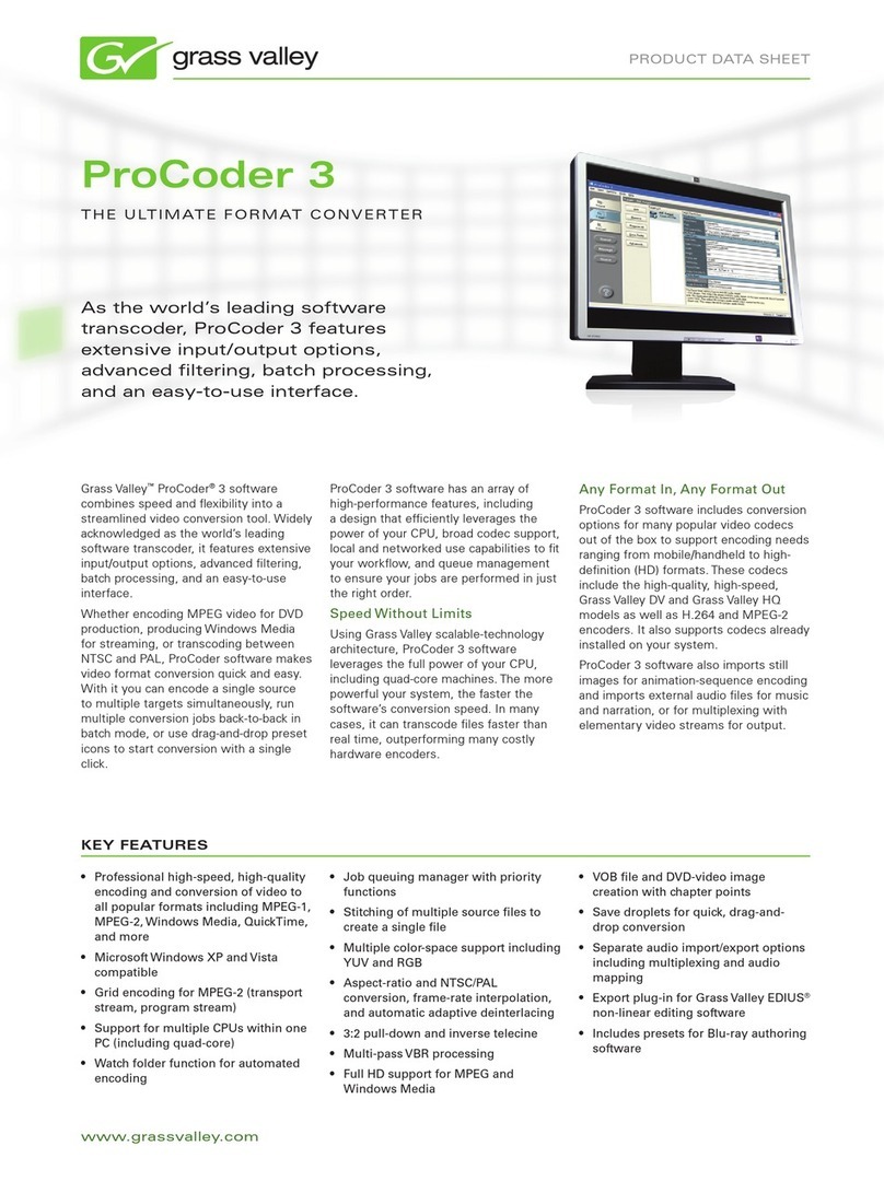GRASS VALLEY PROCODER 3 User manual