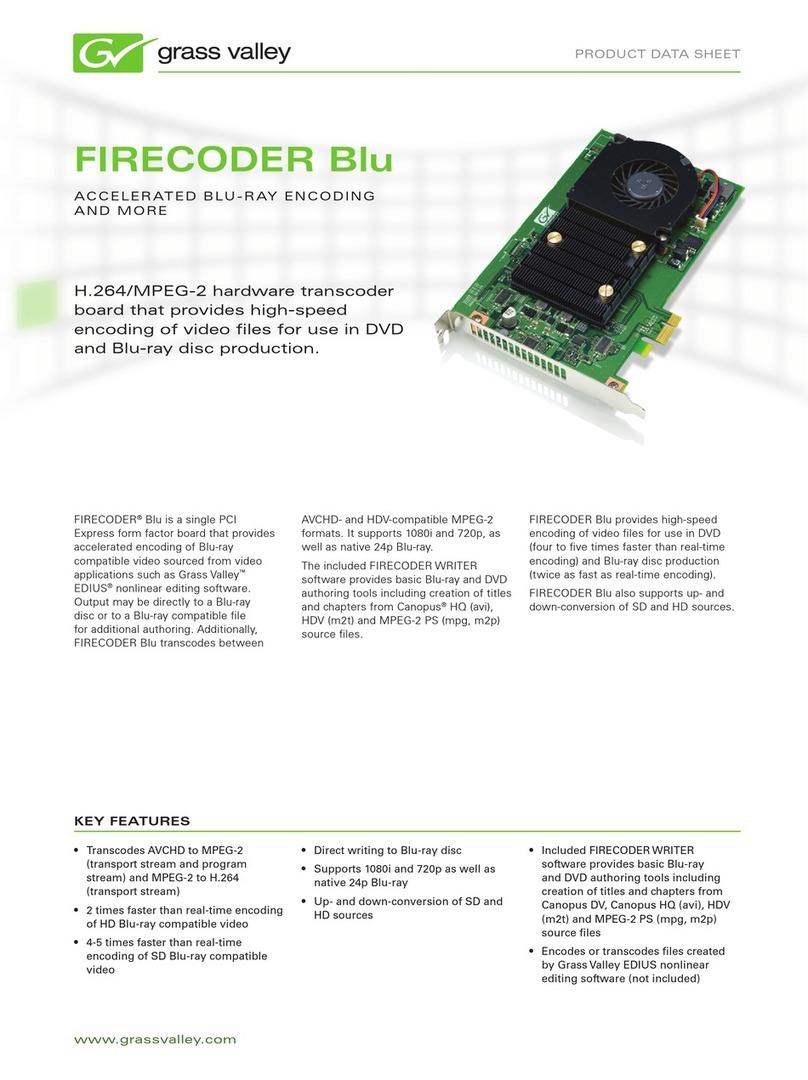 GRASS VALLEY FIRECODER BLU User manual