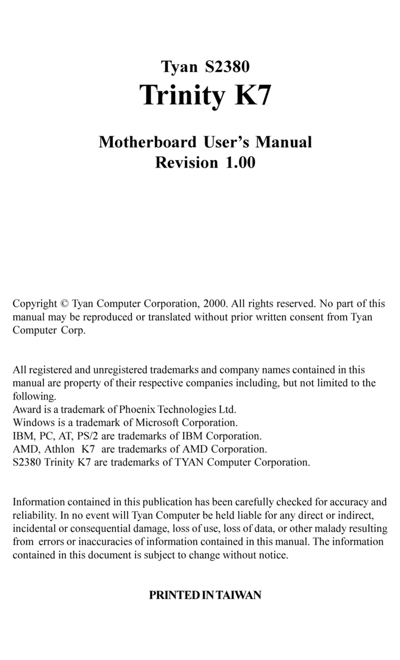 TYAN TRINITY K7 User manual