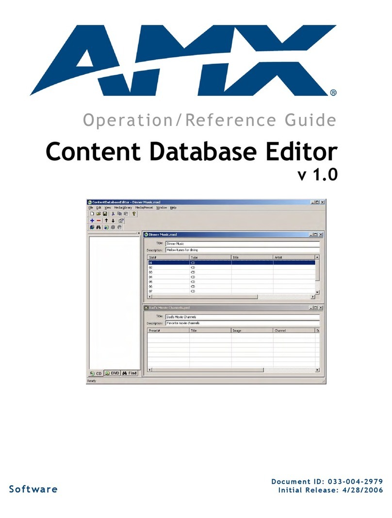 AMX VISUALARCHITECT CONTENT DATABASE EDITOR User manual