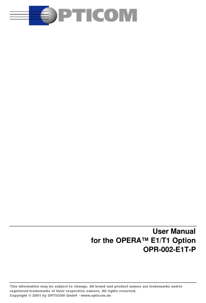 OPTICOM OPERA E1-T1 User manual