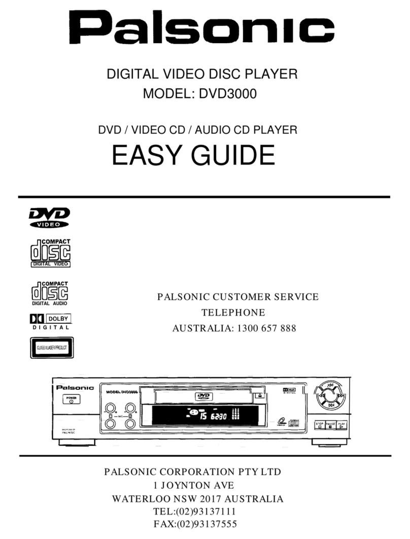 Palsonic DVD3000 Product information sheet