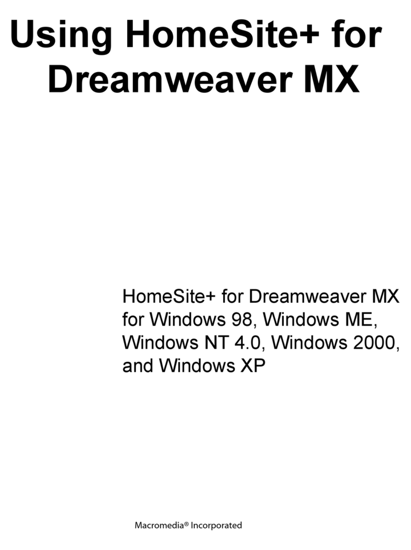 MACROMEDIA HOMESITE Installation and operating instructions
