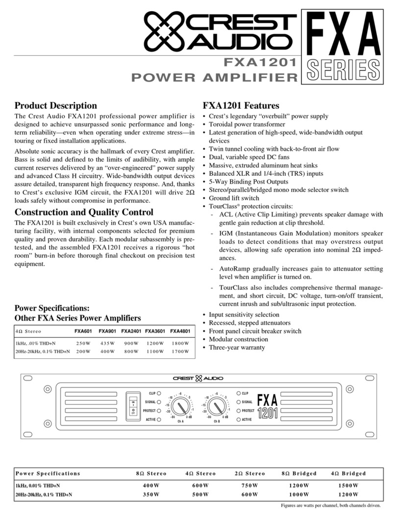 Crest Audio FXA1201 User manual