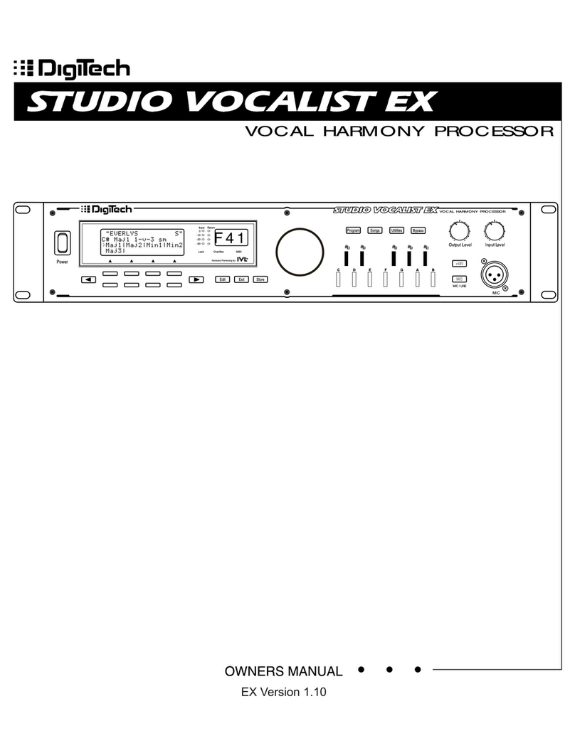 digi-tech STUDIOVOCALISTEX User manual