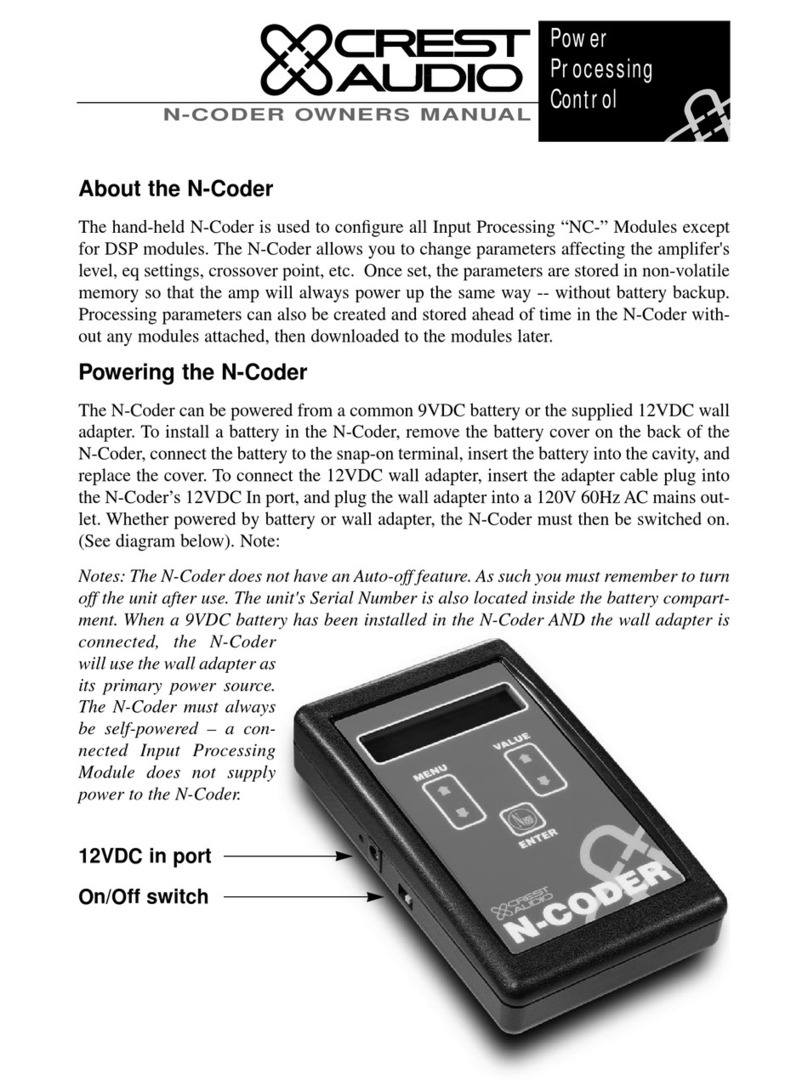 Crest Audio N-CODER User manual